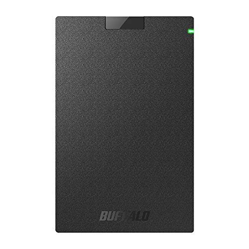 バッファロー Buffalo SSD-PG1.0U3-B/NL USB 3.1 Gen1 Portable SSD, 1TB, Made in Japan, PS5/PS4 (Manufacturer Operation Confirmed), Impact Resistant, Connector Protection Mechanism